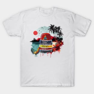 Key West Southern Most Point Marker with Cuban background - WelshDesigns T-Shirt